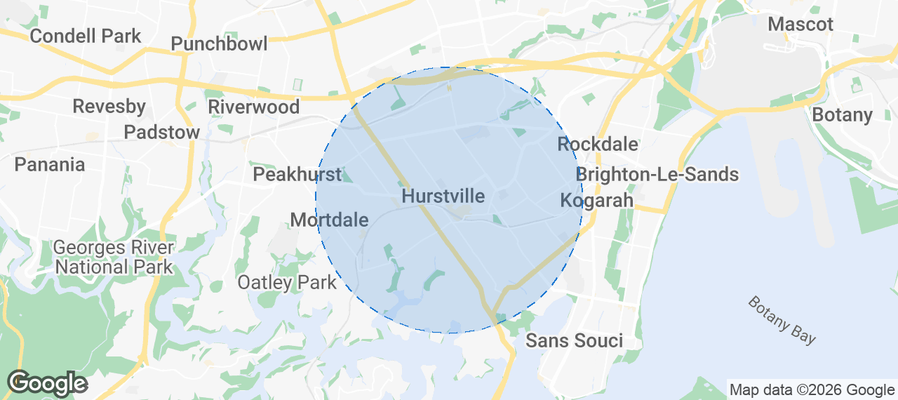 Hurstville Airbnb map